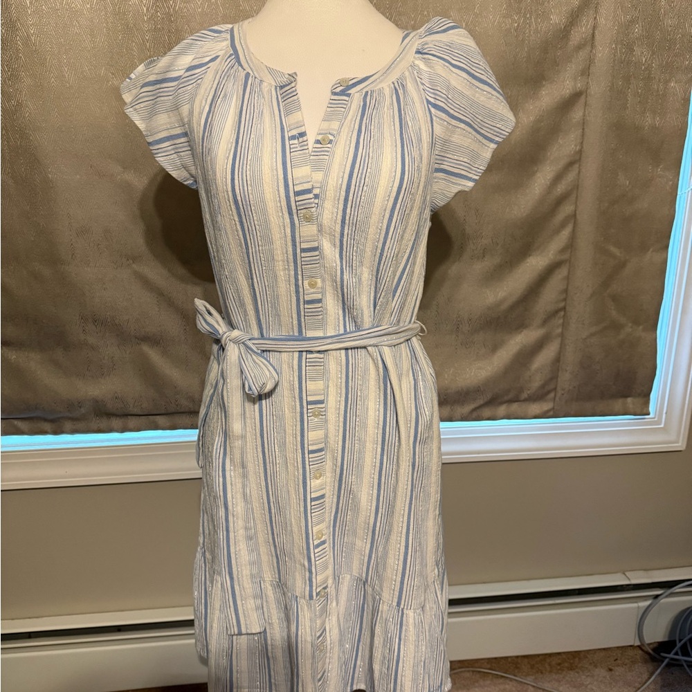 NWT! Vineyard Vines Blue and White Puff Sleeve Sundress